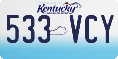 KY license plate 533VCY