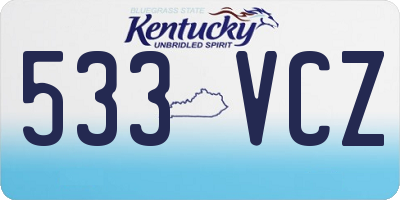 KY license plate 533VCZ