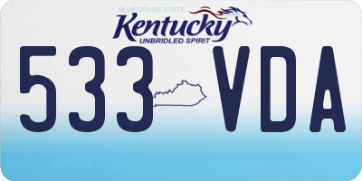 KY license plate 533VDA