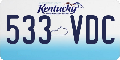 KY license plate 533VDC