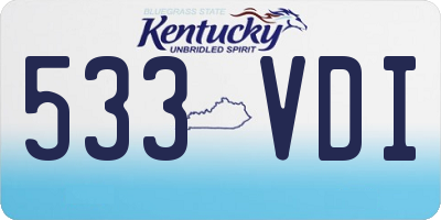 KY license plate 533VDI