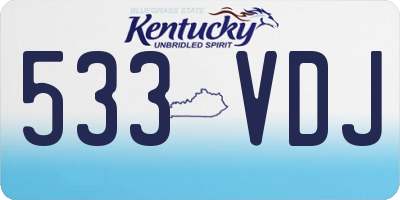 KY license plate 533VDJ