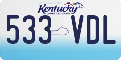 KY license plate 533VDL