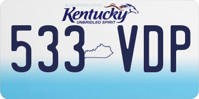 KY license plate 533VDP