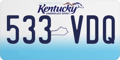KY license plate 533VDQ