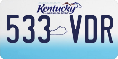 KY license plate 533VDR