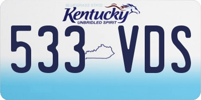 KY license plate 533VDS