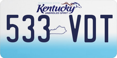 KY license plate 533VDT