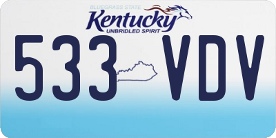KY license plate 533VDV