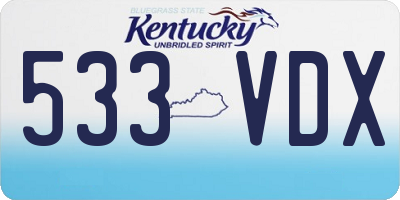 KY license plate 533VDX