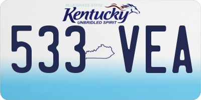 KY license plate 533VEA