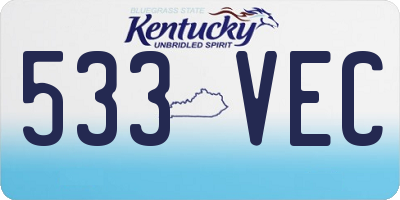 KY license plate 533VEC