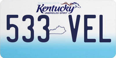 KY license plate 533VEL