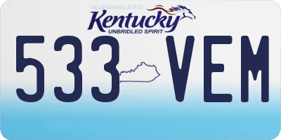 KY license plate 533VEM
