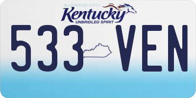 KY license plate 533VEN