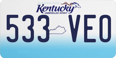 KY license plate 533VEO