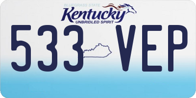 KY license plate 533VEP