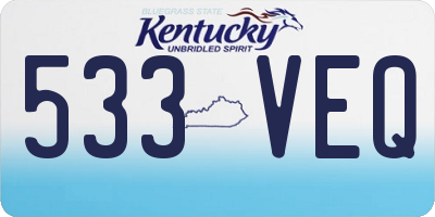 KY license plate 533VEQ