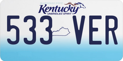 KY license plate 533VER