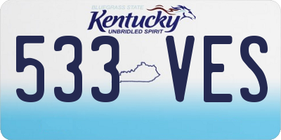 KY license plate 533VES