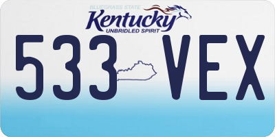 KY license plate 533VEX