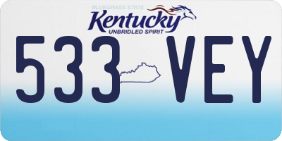 KY license plate 533VEY