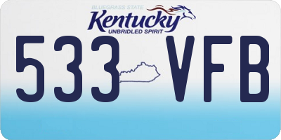 KY license plate 533VFB