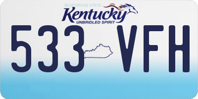 KY license plate 533VFH