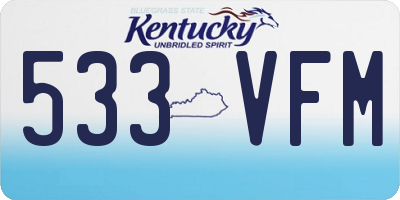 KY license plate 533VFM