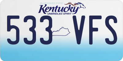 KY license plate 533VFS