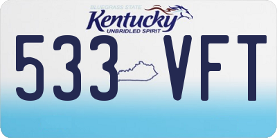 KY license plate 533VFT