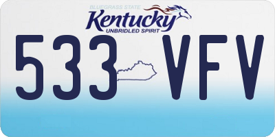 KY license plate 533VFV