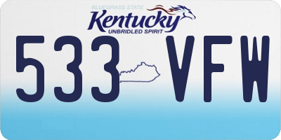 KY license plate 533VFW