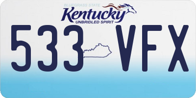 KY license plate 533VFX