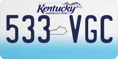 KY license plate 533VGC