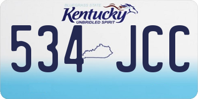 KY license plate 534JCC