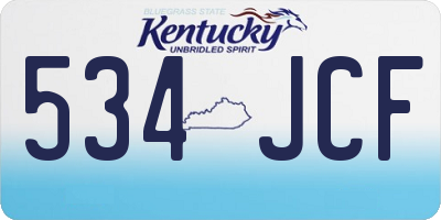 KY license plate 534JCF