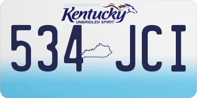 KY license plate 534JCI