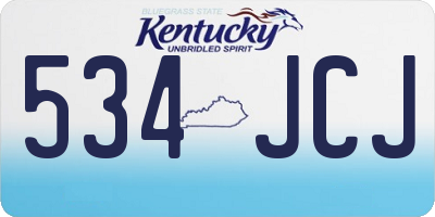 KY license plate 534JCJ