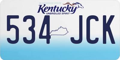 KY license plate 534JCK