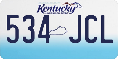 KY license plate 534JCL