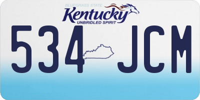 KY license plate 534JCM