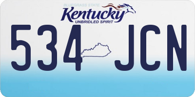 KY license plate 534JCN