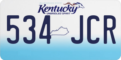 KY license plate 534JCR
