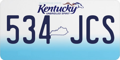 KY license plate 534JCS