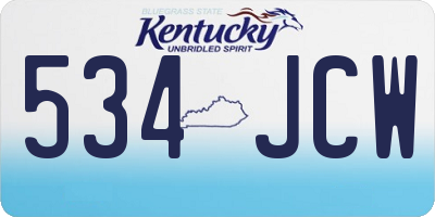 KY license plate 534JCW