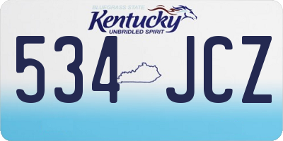 KY license plate 534JCZ
