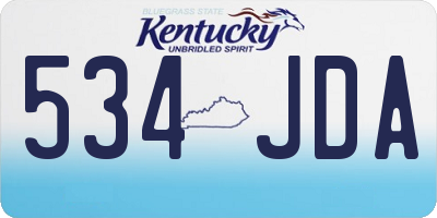 KY license plate 534JDA