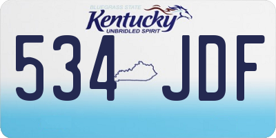 KY license plate 534JDF