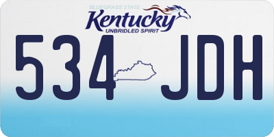 KY license plate 534JDH